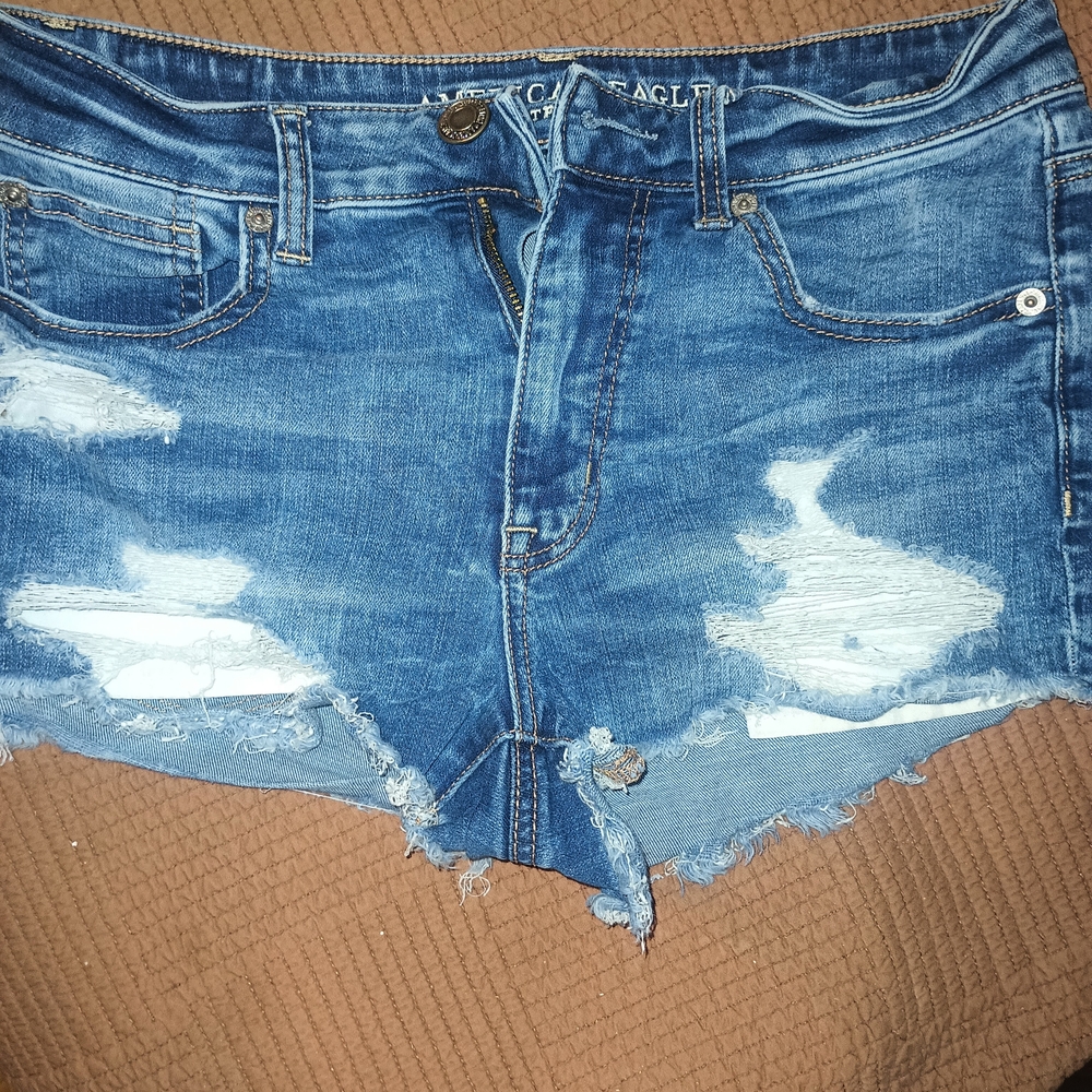 American Eagle Outfitters Ripped Blue Jean Shorts